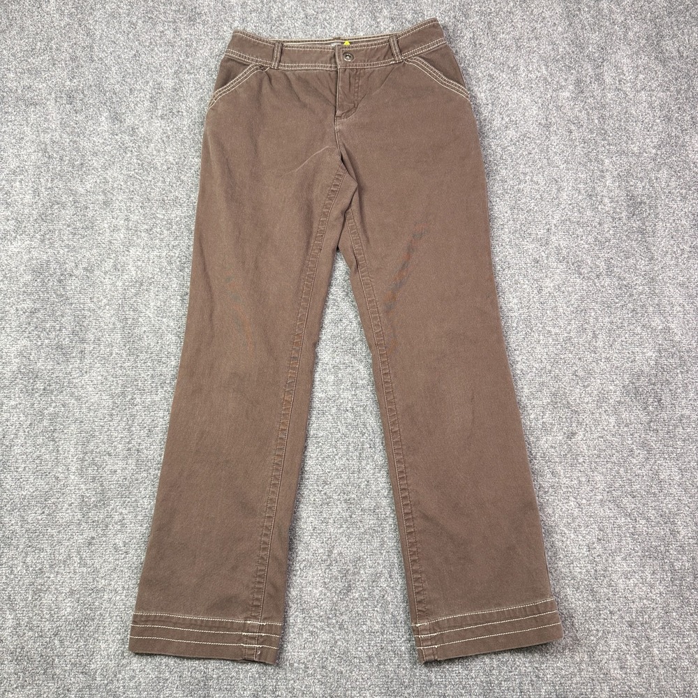 Cabelas Womens Straight Leg Pants 4 Brown Stretch Cotton Workwear Outdoor Y2K